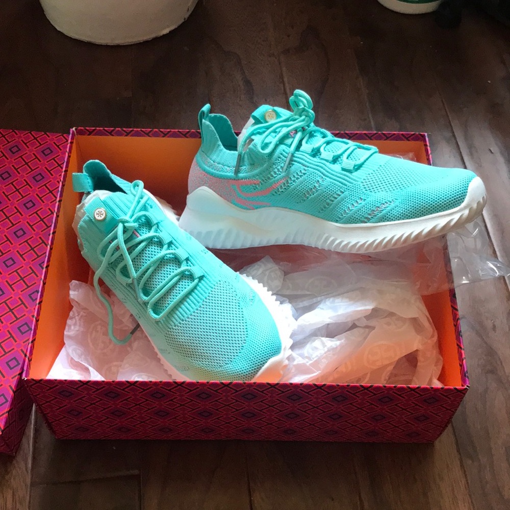 Blue and Pink Tory Burch Sneakers